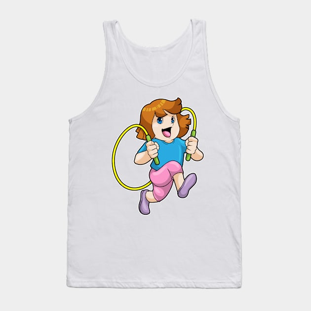 Girl at Fitness with Skipping rope Tank Top by Markus Schnabel